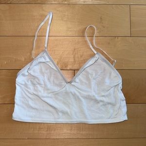 White American Apparel V neck crop top